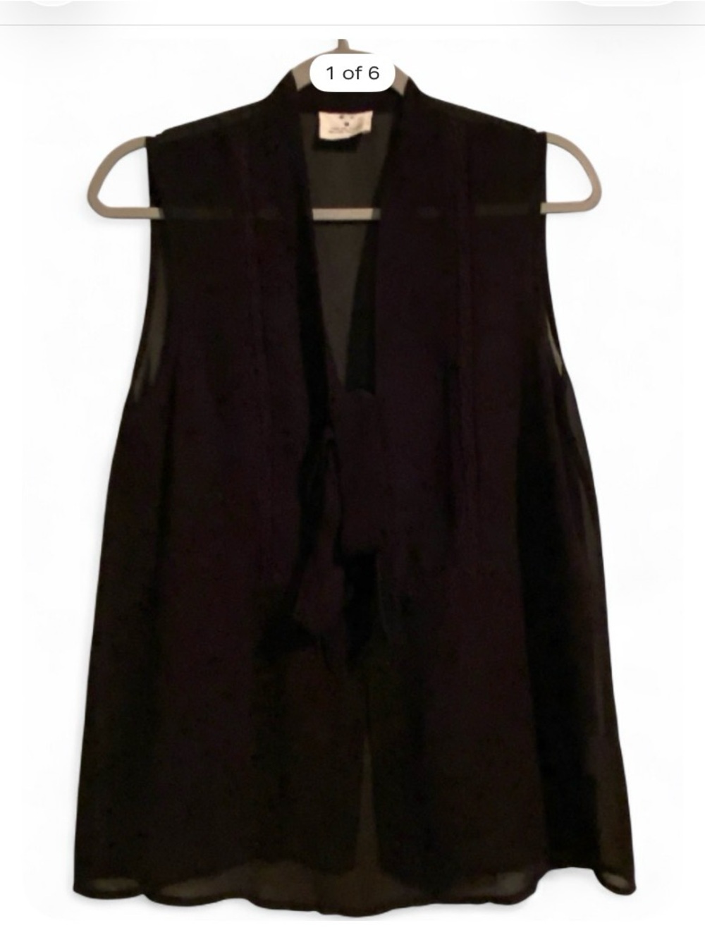 Pins & Needles Black Sleeveless Tie-Neck Blouse Pre loved Sz M